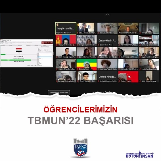 SANKO Okulları Lise MUN Kulübü öğrencileri TED Bodrum Koleji tarafından düzenlenen “TBMUN’22” Konferansına katıldı.
SANKO Okulları Lise MUN Kulü..